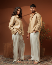 Pearl Latte Unisex Pure Linen Shirt