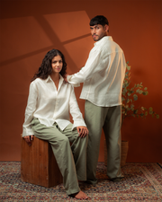 Hunter Green Unisex Linen Pant