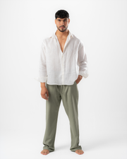 Hunter Green Unisex Linen Pant
